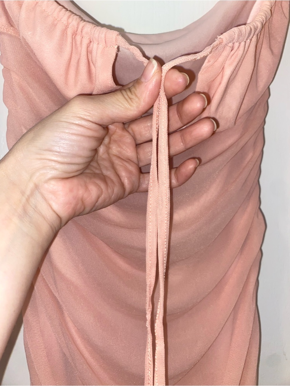 SHEIN Ruched Sheer Long Sleeve Mini Dress is a Size XS in Women. - Picture 4 of 12